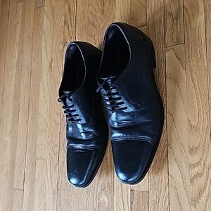 Hugo Boss leather derby lace-up dress shoe embossed logo vero cuoio size 8.5